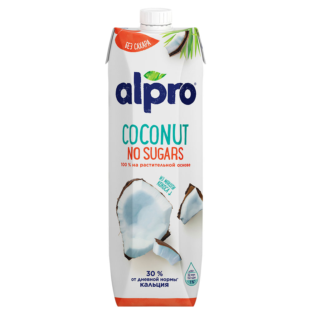Напиток кокосовый без сахара Alpro обогащенный кальцием и витаминами, 1 л