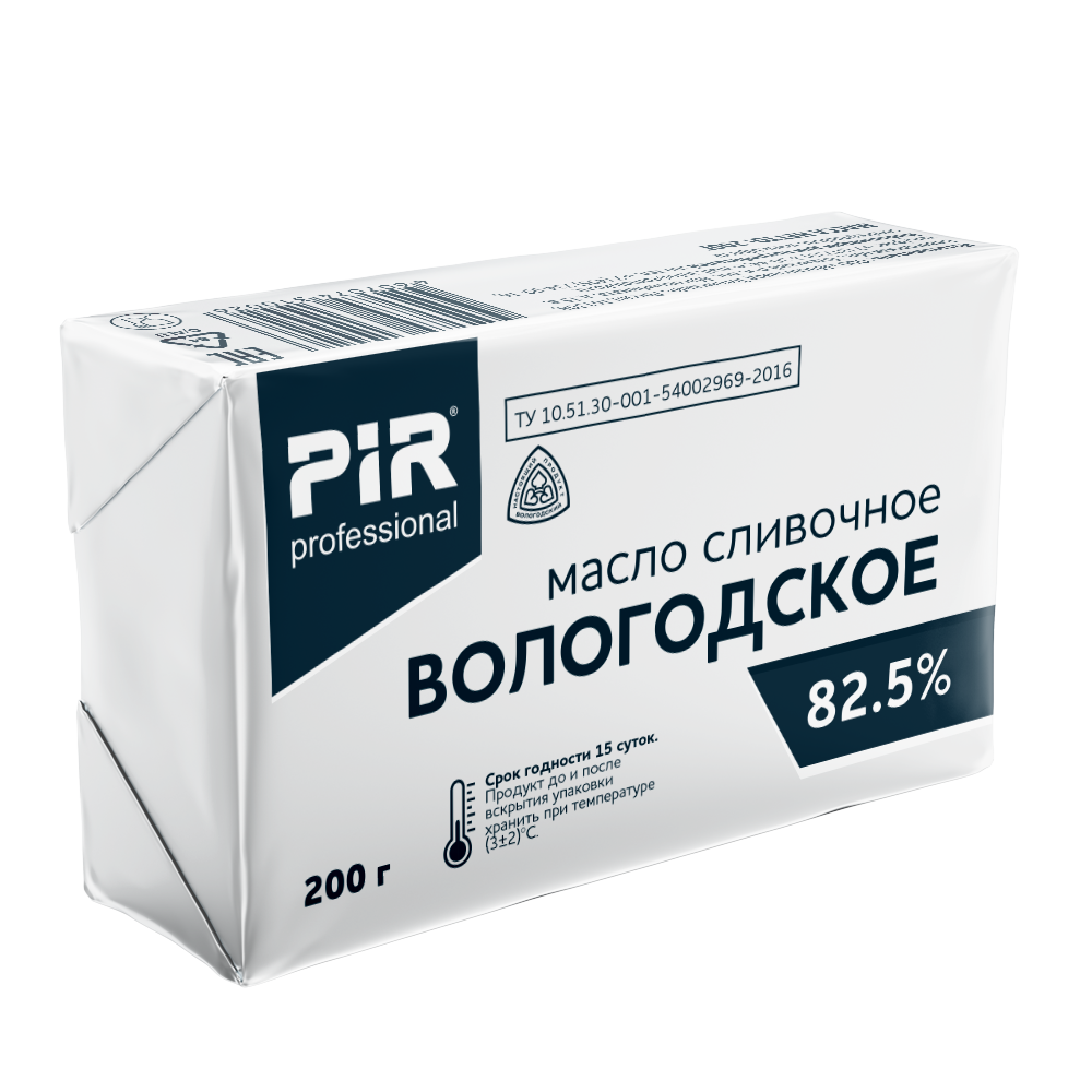 "PIR Proffesional" vologda butter, 82,5 %, 200 g