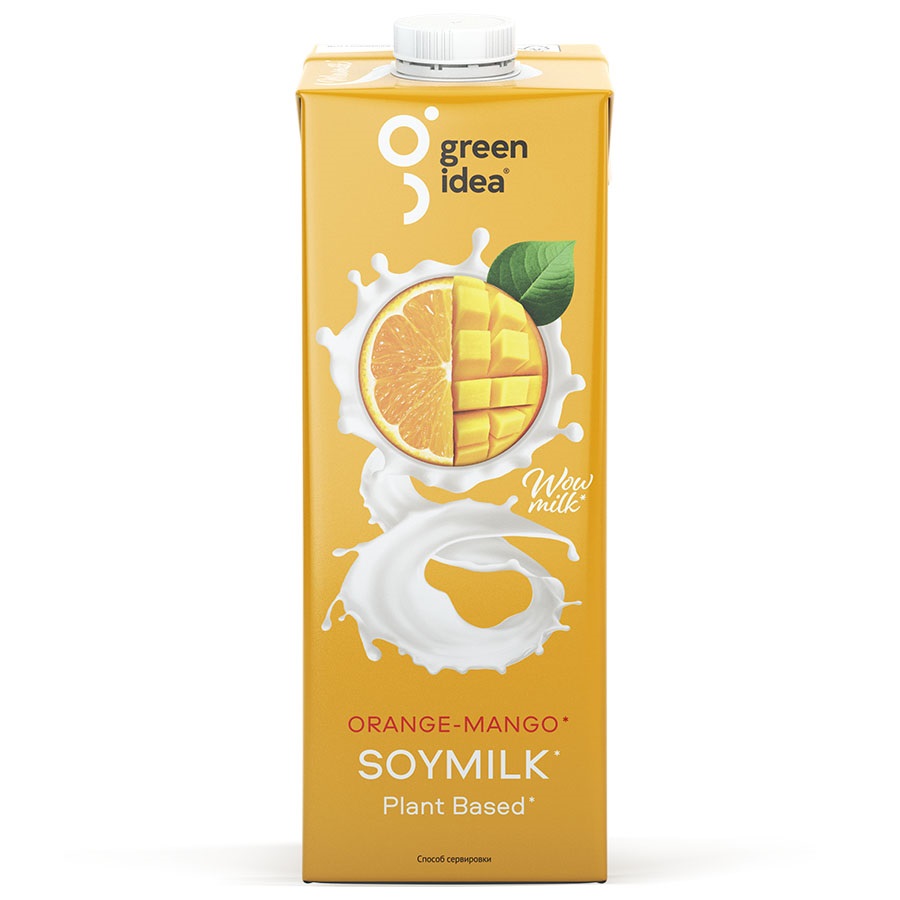 Drink soy Green Idea with orange and mango