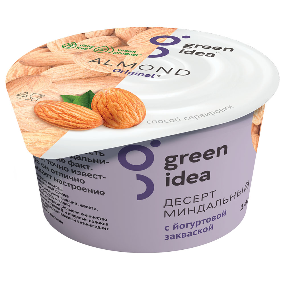 Десерт Green Idea миндальный с йогуртовой закваской