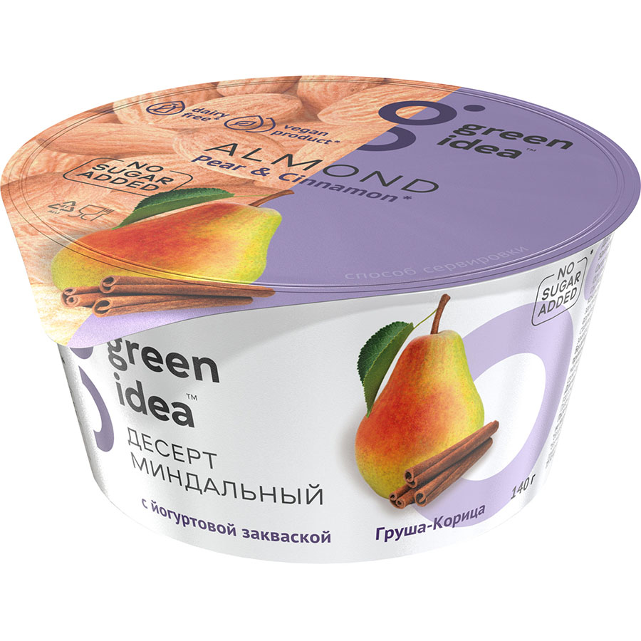 Десерт Green Idea миндальный с йогуртовой закваской "Груша - Корица"