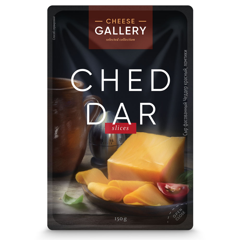 Сыр Cheese Gallery Чеддер красный нарезка
