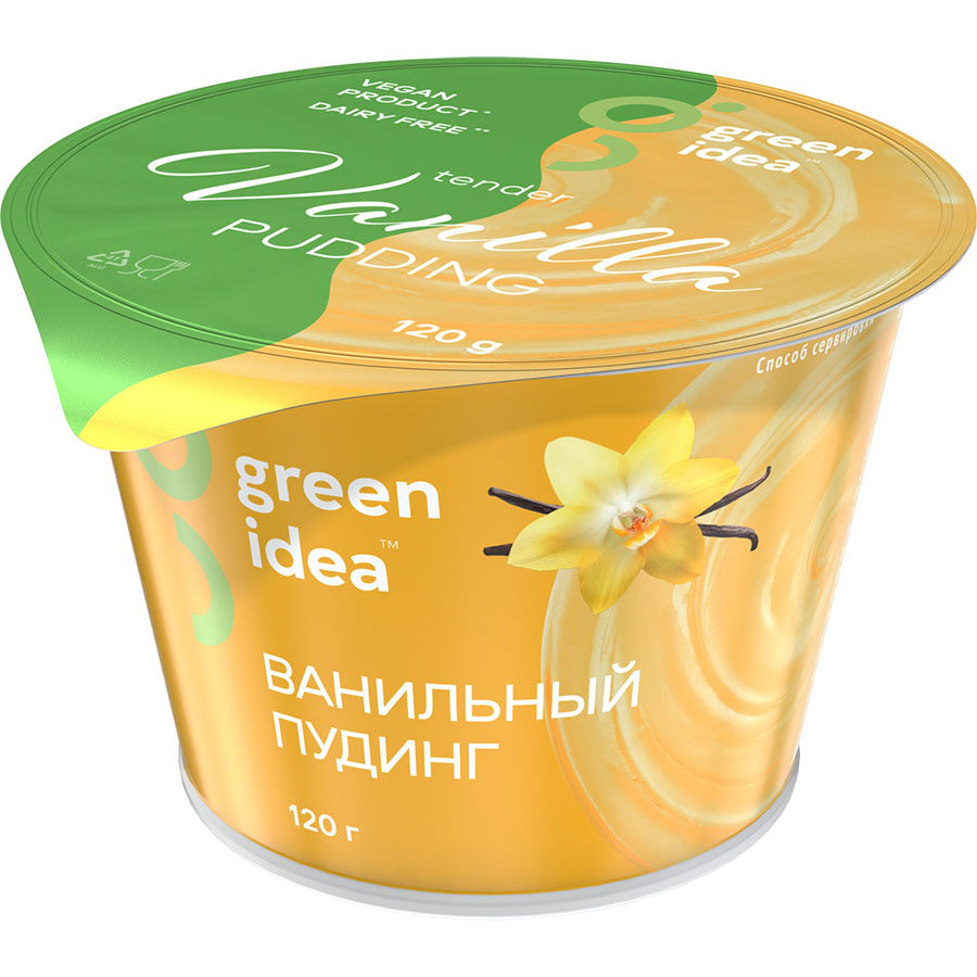 Pudding soy Green Idea with vanilla