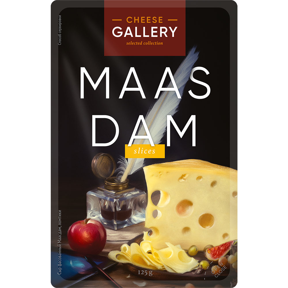 Сыр Cheese Gallery Маасдам нарезка, 125 г